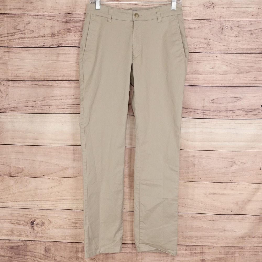 Jos. A. Bank Chino Pants Mens 30x30 (29x29.5) Beige Slim Fit Stretch‎ Flat Front